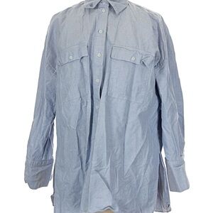 Zara Oversized Women’s Blue Button Down Shirt - Size Medium